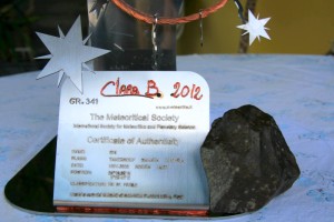 Certificato di autenticità e meteorite